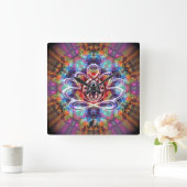 Incandescence Zen Lotus Clock スクエア壁時計 (ホーム)