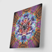 Incandescence Zen Lotus Clock スクエア壁時計 (傾斜)