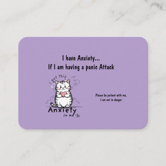 Incase of a Panic Attack Business Card 名刺 (正面)