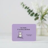 Incase of a Panic Attack Business Card 名刺 (スタンド正面)