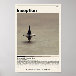 Inception Christopher Nolanミニマリスト映画Vint ポスター