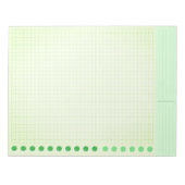 (Inch Ruled Squared) Green Blank Grid Graph Paper ノートパッド (正面)