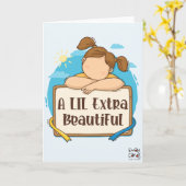 Inclusion for Down Syndrome - Cute Girl カード (黄色い花)