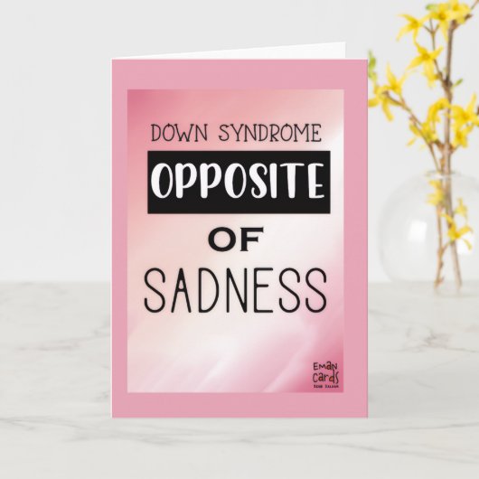 Inclusion for Down Syndrome - Pink カード (黄色い花)