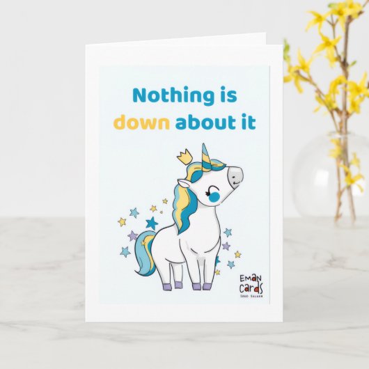 Inclusion for Down Syndrome - Unicorn カード (黄色い花)