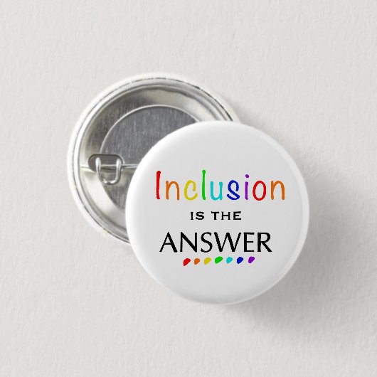 Inclusion is the Answer - Neurodiversity Awareness 缶バッジ (正面&裏面)