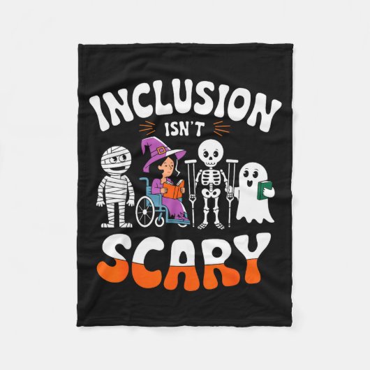 Inclusion Isn't Y Sped Halloween Special Education フリースブランケット (正面)
