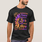 Inclusion Kindness Peace Hope Diversity Solidarity Tシャツ (正面)