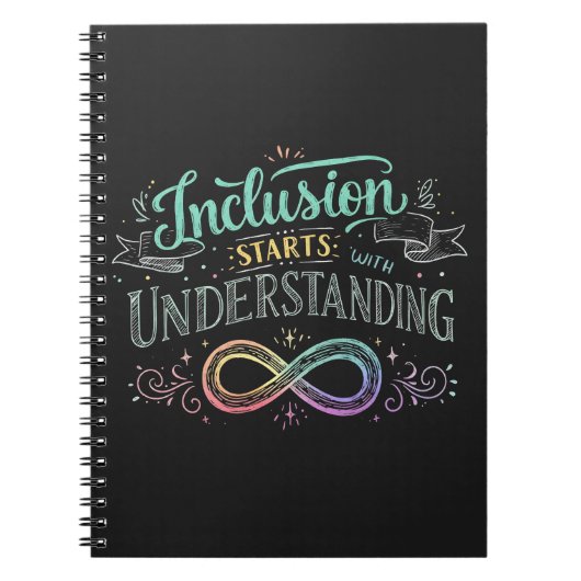 Inclusion Starts with Understanding Chalk Quote ノートブック (正面)