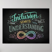Inclusion Starts with Understanding Chalk Quote ポスター (正面)