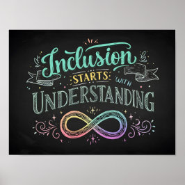 Inclusion Starts with Understanding Chalk Quote ポスター