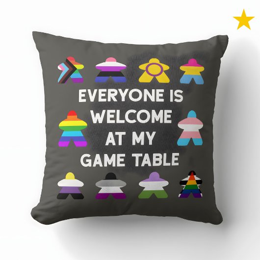 Inclusive Board Game LGBTQ Pride Flag Meeples  クッション