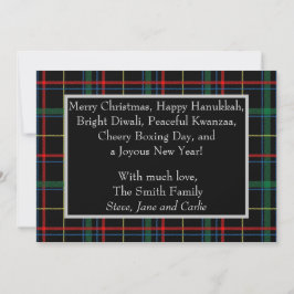 Inclusive Holiday Plaid Card 招待状