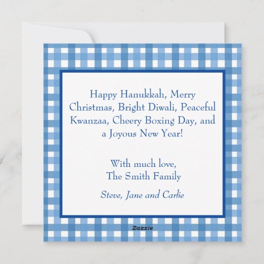 Inclusive Holiday Plaid Photo Card シーズンカード (裏面)