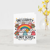  inclusivityは怖くない – かわいい幽霊も歓迎 カード (黄色い花)