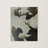 Incly Daddy inボウリングをする人、 クリケットの投手ファミリーRPPC B&W写真イメ ジグソーパズル (縦)