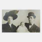 Incly Daddy inボウリングをする人、 クリケットの投手ファミリーRPPC B&W写真イメ 長方形シール (正面)