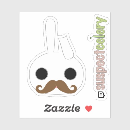 Incognito Mustache Bunny Emote SuspectCelery™ロゴ シール (シート)