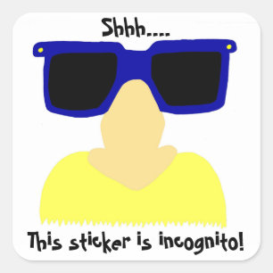 Incognito Mustache & Glassesスタンプ – 20セット スクエアシール