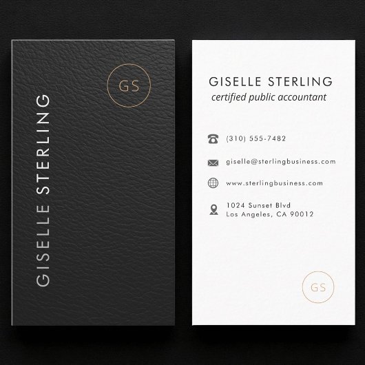 Income Tax Preparer CPA Accountant Faux Leather 名刺