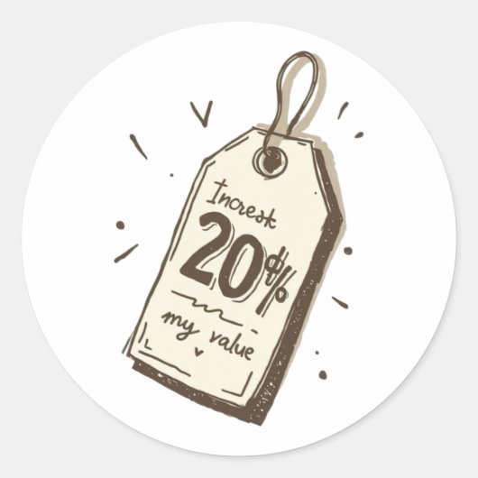 Increasing Value Vintage Price Tag Sticker ラウンドシール (正面)