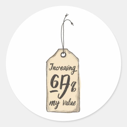 Increasing Value Vintage Price Tag Sticker ラウンドシール (正面)