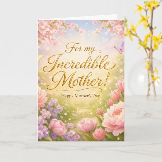 Incredible Mother - Spring Garden Mothers Day Card カード (黄色い花)