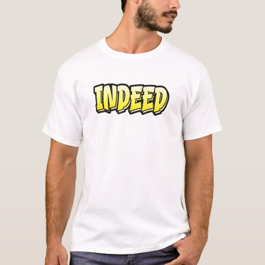 Indeedと書かれたグラフィティスタイルの文字 Tシャツ (正面)