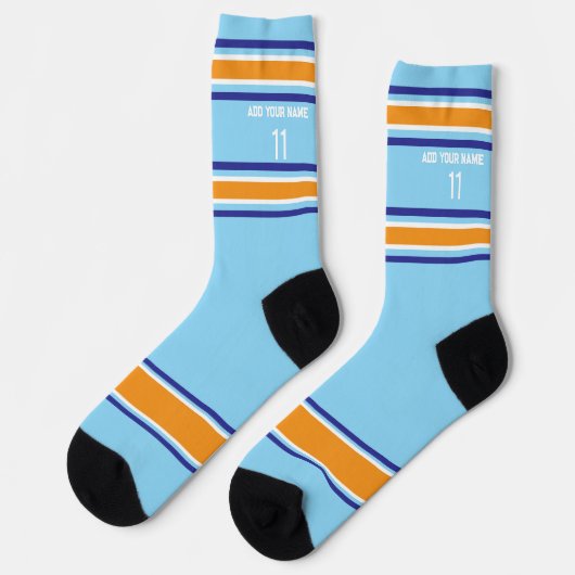 Indego and blue & orange - Name Number Socks ソックス (左)