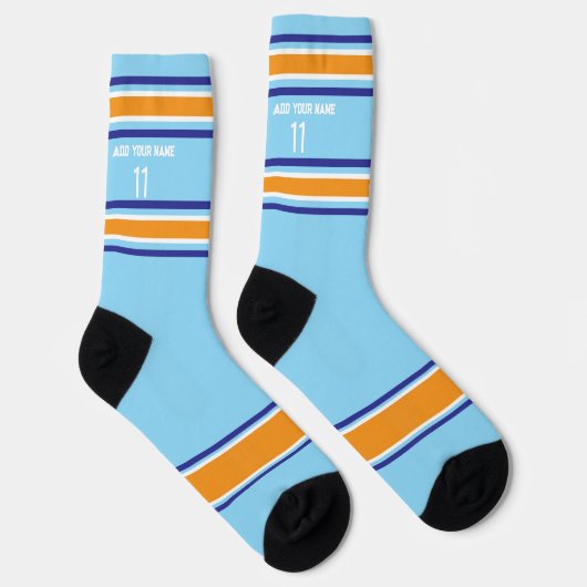 Indego and blue & orange - Name Number Socks ソックス (右)