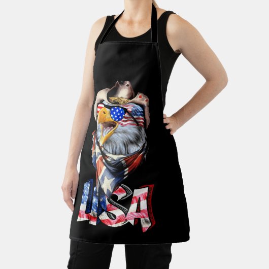 Independence 4th of July American Flag USA エプロン (インサイチュ)