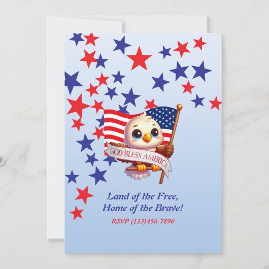 Independence Day 4th of July God Bless America🇺🇸 招待状 (裏面)