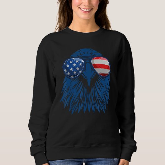 Independence Day American Flag Eagle 4th Of July スウェットシャツ (正面)
