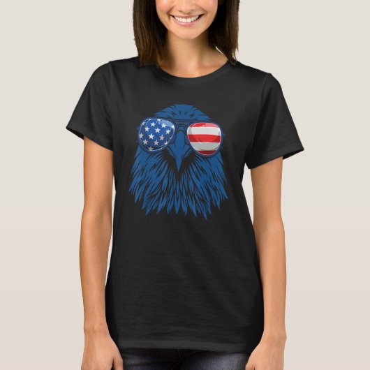 Independence Day American Flag Eagle 4th Of July Tシャツ (正面)