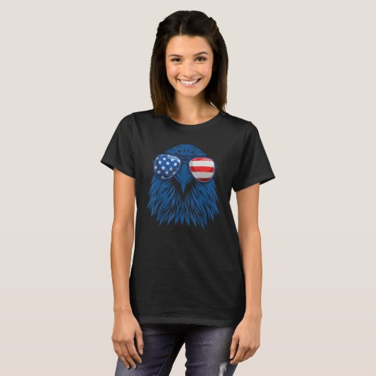 Independence Day American Flag Eagle 4th Of July Tシャツ (正面フル)