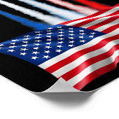 Independence day american flag jet planes red whit ポスター (角)