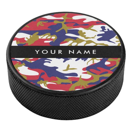 Independence day Camouflage Your name Personalize アイスホッケーパック (3/4)