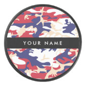 Independence day Camouflage Your name Personalize アイスホッケーパック (正面)