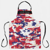 Independence day Camouflage Your name Personalize エプロン (正面)