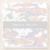 Independence day Camouflage Your name Personalize ガラスコースター (裏面)
