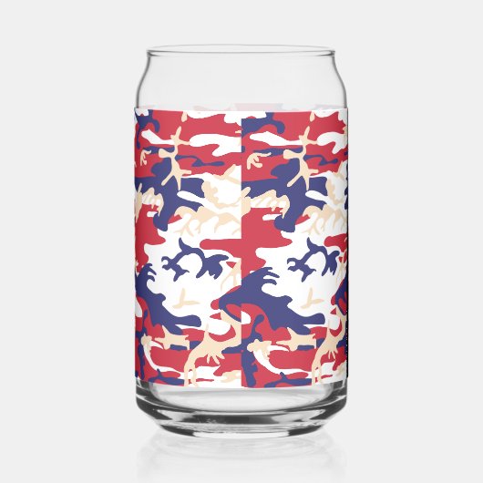 Independence day Camouflage Your name Personalize ガラス缶 (右)