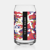 Independence day Camouflage Your name Personalize ガラス缶 (正面)