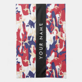 Independence day Camouflage Your name Personalize キッチンタオル (縦)