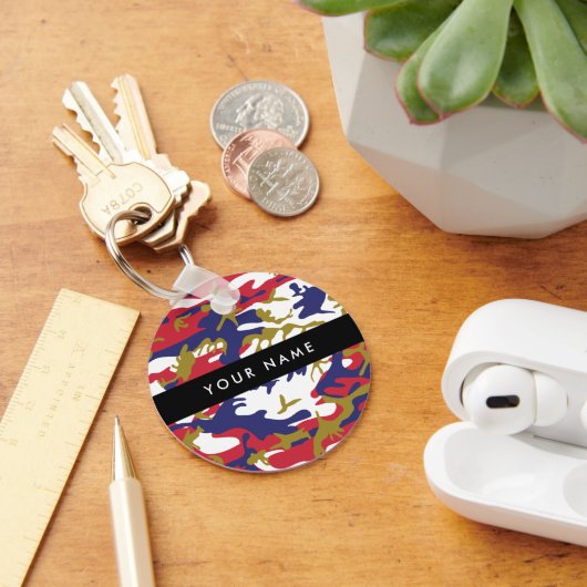 Independence day Camouflage Your name Personalize キーホルダー (デスク)