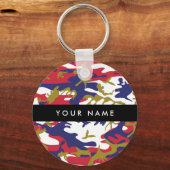 Independence day Camouflage Your name Personalize キーホルダー (正面)