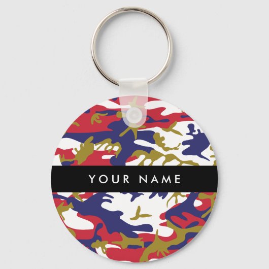 Independence day Camouflage Your name Personalize キーホルダー (裏面)