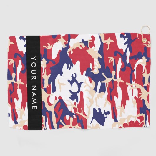 Independence day Camouflage Your name Personalize ゴルフタオル (横)