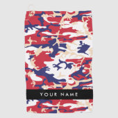 Independence day Camouflage Your name Personalize ゴルフタオル (正面)