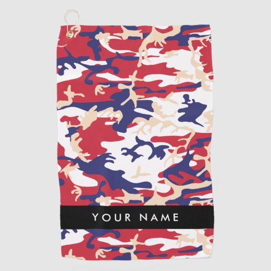 Independence day Camouflage Your name Personalize ゴルフタオル (正面)