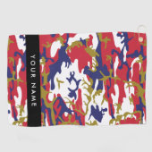 Independence day Camouflage Your name Personalize ゴルフタオル (横)